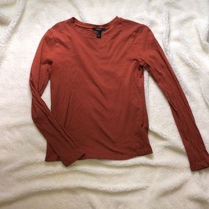 burnt orange long sleeve shirt